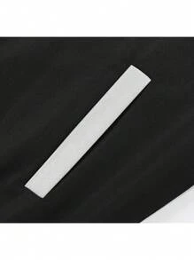 Manfinity EMRG Chaqueta Estilo Universitario Extragrande Con Estampado De Serpiente Y Letras Para Hombre - Negro - Ver 5