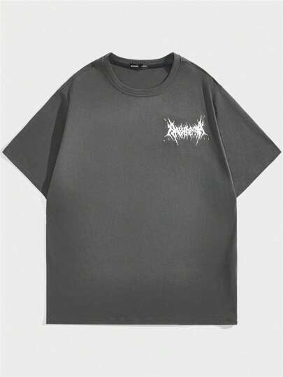 MkngProject T-shirt graphique avec slogan pour hommes, école