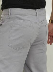 Manfinity Homme Men Flap Pocket Side Cargo Jeans - Light Grey - View 5
