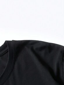 Manfinity EMRG Men Letter Graphic Drop Shoulder Tee - Black - View 5