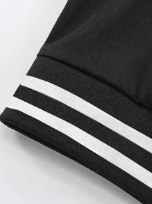 Manfinity EMRG Chaqueta Estilo Universitario Extragrande Con Estampado De Serpiente Y Letras Para Hombre - Negro - Ver 6