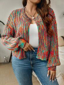 Calvaya Áo khoác cardigan thả vai Space Dye cỡ lớn - Nhiều màu - Xem 3