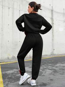 RueChic Colorblock Sweatshirt & Sweatpants - Multicolor - View 2