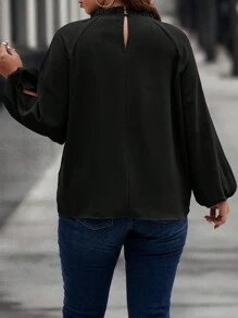 SHEIN Clasi Plus Cold Shoulder Blouse Fall Cloth For Women - Black - View 2