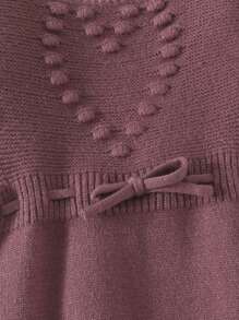 Baby Girl Ruffle Trim Bow Front Overall Knit Jumpsuit