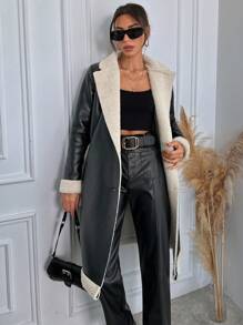 Ladies' Teddy Fleece Patchwork Jacket