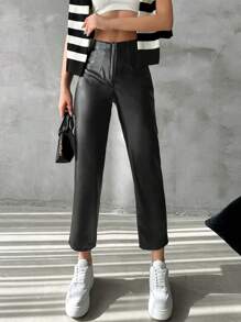 RueChic Carrot Cropped Pants - Black - View 3