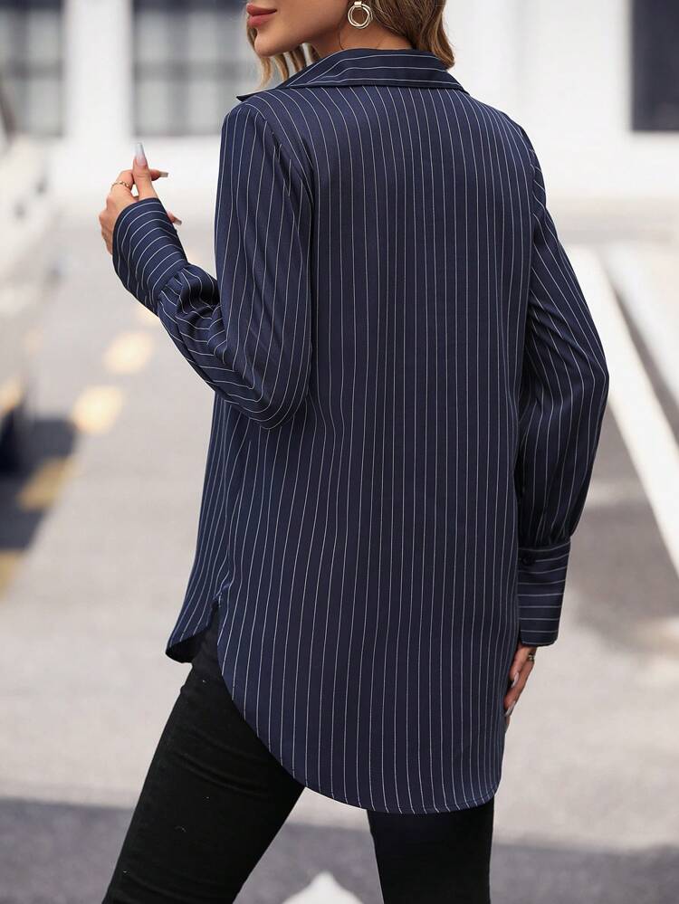 Striped Print Blouse Fall Cloth For Women