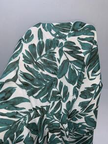 SHEIN Frenchy Bản in nhiệt đới Cao eo Quần ống rộng - màu xanh lá - Xem 6