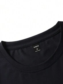 Manfinity EMRG Men Letter Graphic Drop Shoulder Tee - Black - View 6