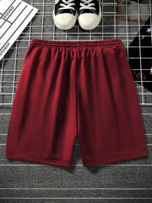 Manfinity Homme 男士表情圖案撞色腰部抽繩短褲 - 彩色 - 查看 2