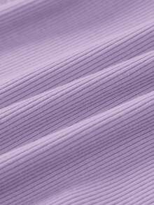 SHEIN 女嬰木耳邊T恤 - 紫色 - 查看 3