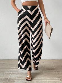 Chiquease Chevron Print Wide Leg Pants - Multicolor - View 4