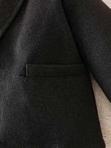 Baby Boy Shawl Collar Single Button Coat Without Sweater - Black - View 3