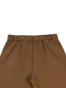 Manfinity Mode Men Slant Pocket Suit Pants Without Belt, Men Slim Fit Dress Pants, Men's Dress Trousers, Men's High Waisted Dress Pants - Coffee Brown - View 6