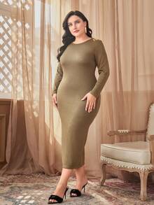 Mulvari 大碼拼接面蝙蝠袖上衣&七分褲