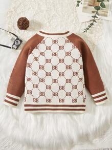 Babyjongen Letterpatroon Raglan mouw Cardigans