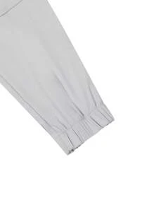 Manfinity EMRG 男士翻蓋口袋腰部抽繩工裝褲 - 淺灰色 - 查看 4