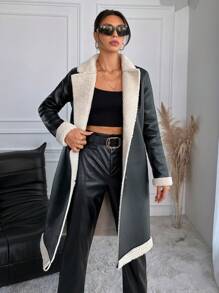 Ladies' Teddy Fleece Patchwork Jacket