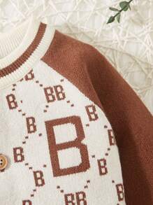Babyjongen Letterpatroon Raglan mouw Cardigans