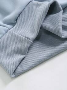 Manfinity Homme Men Headphone Print Drop Shoulder Sweatshirt - Baby Blue - View 3