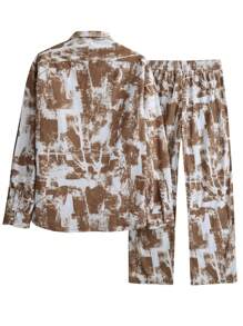 Manfinity 男士紮染襯衫和褲子不帶T恤 - 彩色 - 查看 2