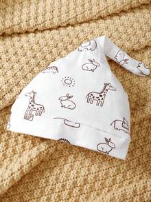 Baby Girl Elephant Print Jumpsuit & Hat - White - View 7