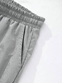Manfinity Homme Hombres Pantalones de cintura con cordón con bolsillo oblicuo - Gris - Ver 5