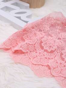 Baby Girl Solid Lace Hat Photography Prop - Pink - View 8