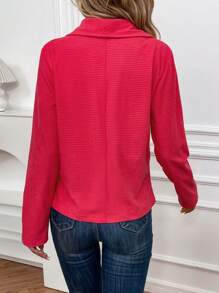 SHEIN LUNE Veste Col Cascade Ouvert - Rose vif - Voir 2