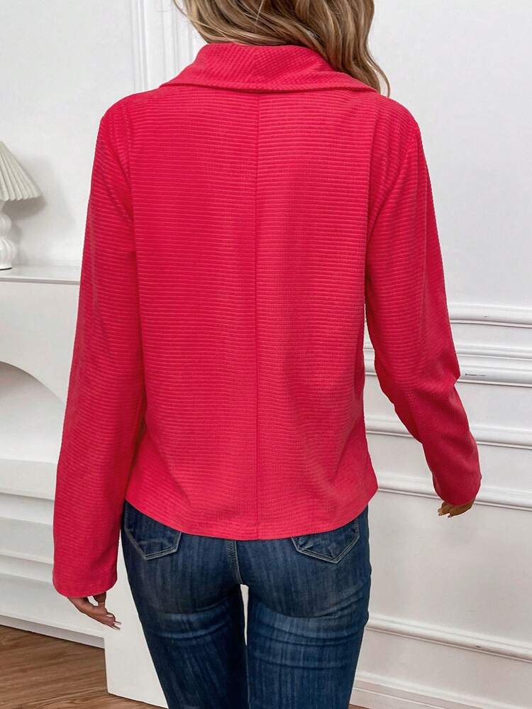 Waterfall Collar Open Front Jacket