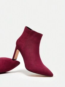 SheIn BIZ 時尚踝靴 - 紅色 - 查看 6