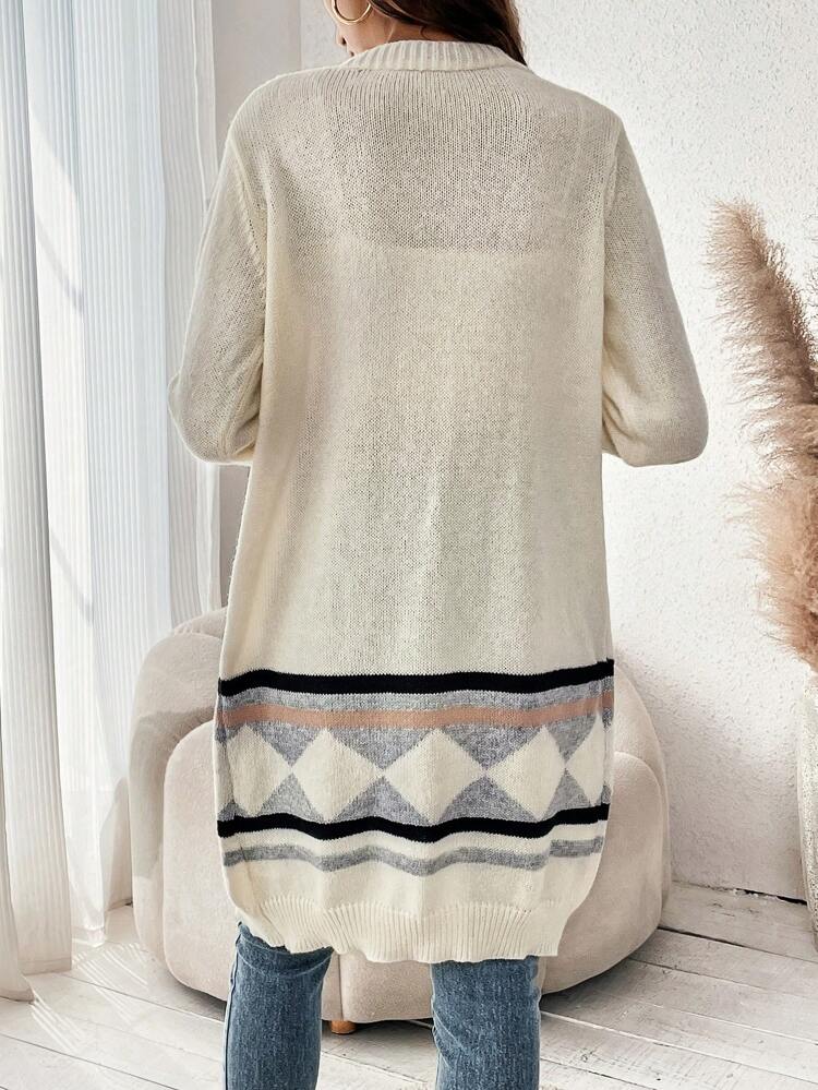 Geo Pattern Casual Design Cardigan
