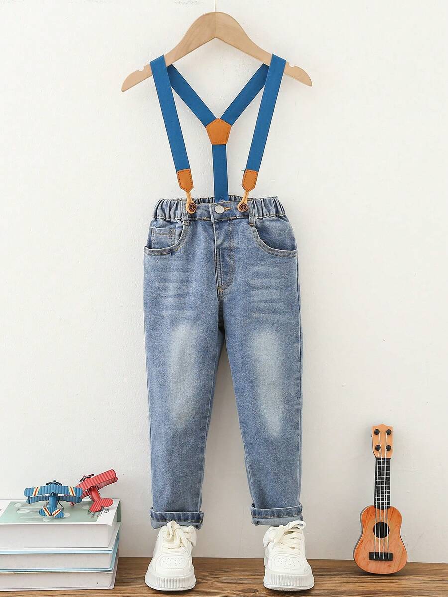 Chàng trai trẻ Túi nghiêng Máy treo Quần jean - Rửa trung bình - Xem 1