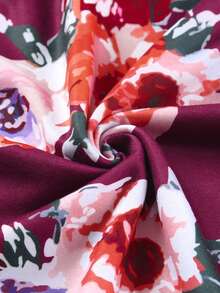 Floral Print Dual Pocket Dress - Hot Pink - View 8