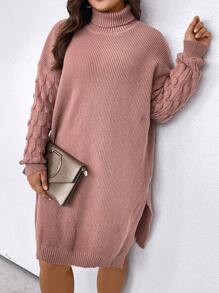 SHEIN Clasi 大碼毛衣裙 - 粉色 - 查看 4