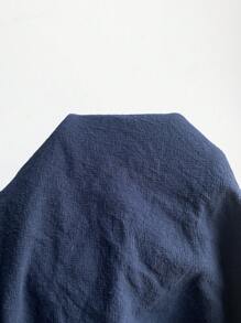 SHEIN LUNE Cổ không đối xứng Tay áo cánh hoa Chi tiết Nút Đầm - Rửa tối - Xem 7