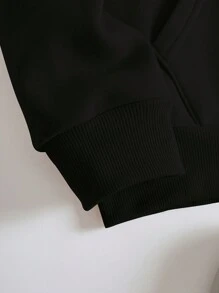 Áo Hoodie Nữ Thời Trang Thường Ngày, Áo Hoodie Phong Cách Preppy, Họa Tiết Bướm, Áo Tay Dài, Ấm Áp, Thích Hợp Cho Mùa Thu Đông, Màu Đen - màu đen - Xem 4