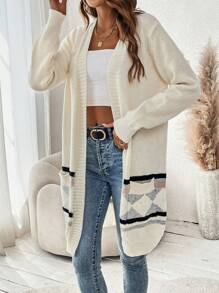 Chiquease Geo Pattern Casual Design Cardigan - Multicolor - View 3