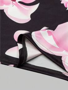 SHEIN Clasi 大碼印花假兩件洋裝 - 黑色 - 查看 6