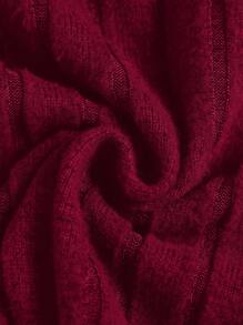 SHEIN Leap Crew Teen Girl Lettuce Trim Hanky Hem Crop Tee - Burgundy - View 4