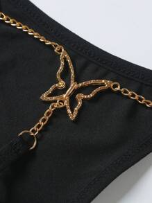 Tanga sexy cu lanț decorativ fluture