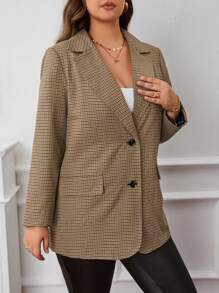 SHEIN Essnce Hơn In kẻ sọc Cổ áo Áo vest - Nhiều màu - Xem 5
