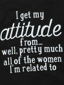 SHEIN 男嬰標語圖案T恤 - 黑色 - 查看 4