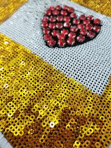SHEIN LUNE Sudadera con gráfico de botella de perfume con strass - Negro - Ver 7
