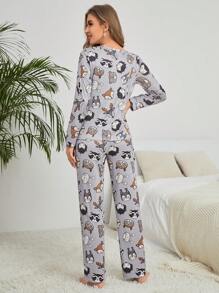 Bộ đồ ngủ họa tiết hoạt hình / Bộ đồ ngủ, Quần áo mùa thu - Nhiều màu - Xem 2