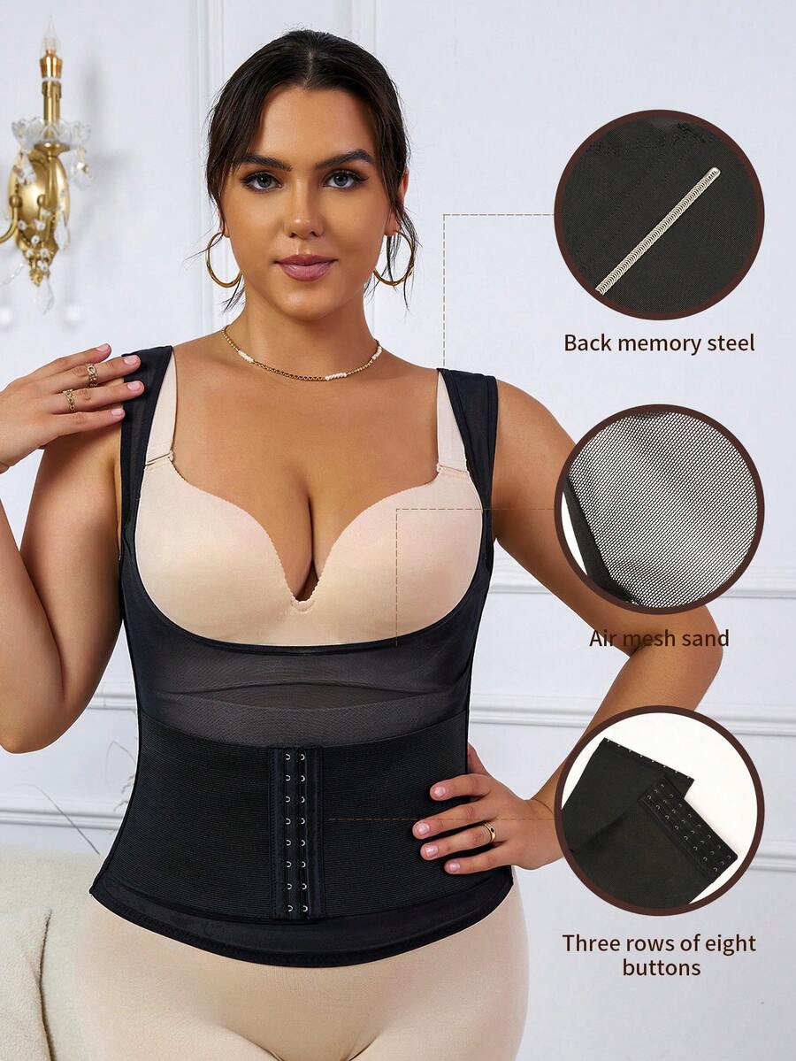 Plus Underbust Corset - Black - View 1