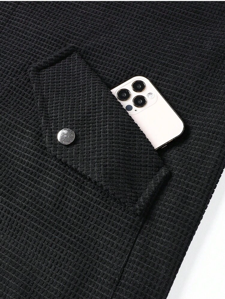 Men's Flap Pocket Snap Button Up Ultra-Oversized Jacket