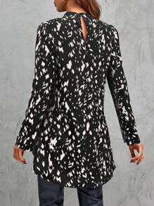 EMERY ROSE In Toàn bộ Lỗ khóa trở lại Áo sơ mi - Đen và trắng - Xem 2