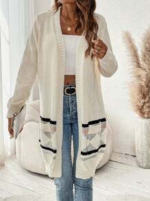 Chiquease Geo Pattern Casual Design Cardigan - Multicolor - View 5